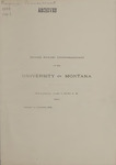University of Montana Commencement Program, 1899