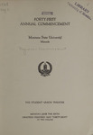 University of Montana Commencement Program, 1938