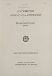 University of Montana Commencement Program, 1959
