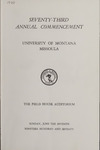University of Montana Commencement Program, 1970
