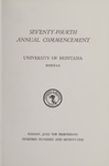 University of Montana Commencement Program, 1971