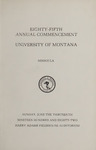 University of Montana Commencement Program, 1982