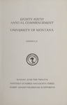 University of Montana Commencement Program, 1983 by University of Montana (Missoula, Mont. : 1965-1994). Office of the Registrar