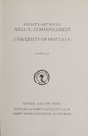 University of Montana Commencement Program, 1984