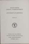 University of Montana Commencement Program, 1986