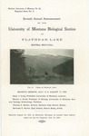 Seventh Annual Announcement of the University of Montana Biological Station at Flathead Lake, 1905