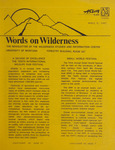 Words on Wilderness, April 1987