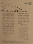 Words on Wilderness, January 28, 1987
